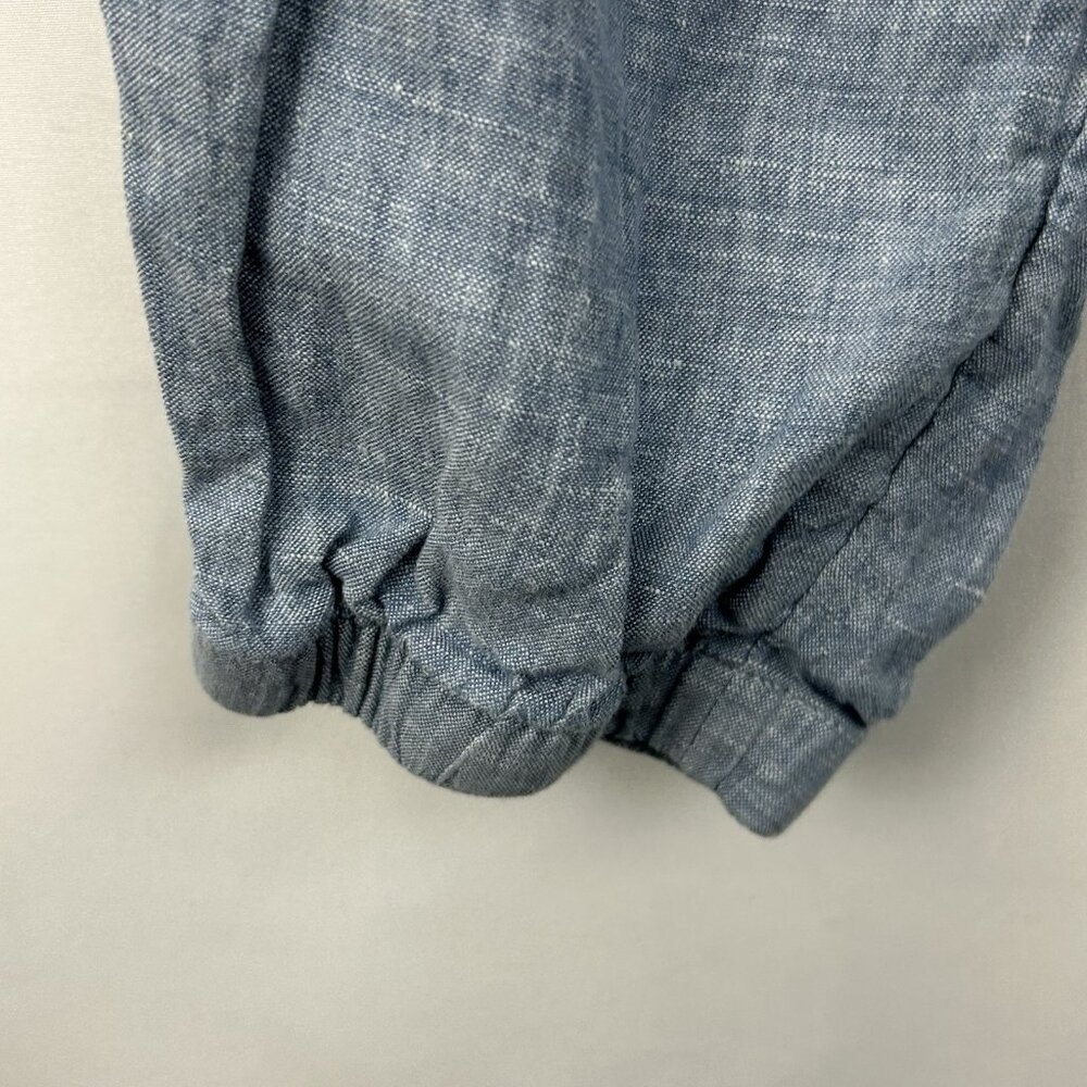 Athleta Cabo Jogger-Chambray Blue Women’s Size 8 Zip Pockets 100% Linen 26” Ins - Picture 15 of 16